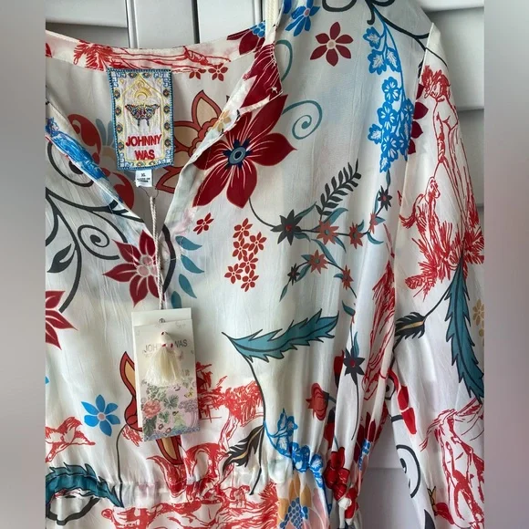 NWT Johnny Was - Els Floral Midi A-Line Dress - XL - Picture 5 of 7